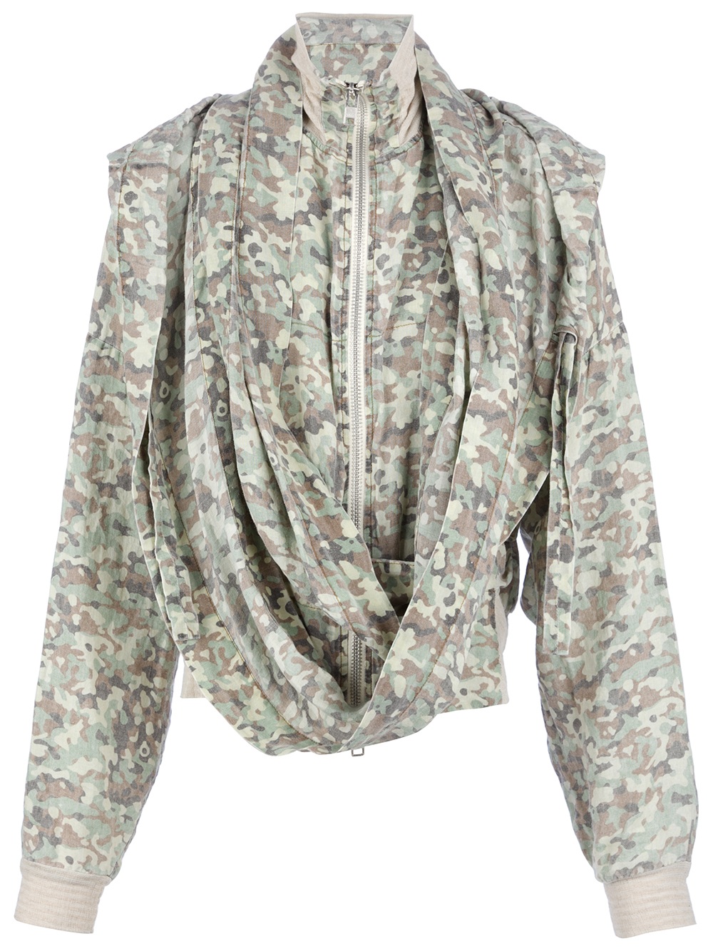Bernhard Willhelm Knitted Zip Hood Jacket with Scarf in Green for Men Lyst