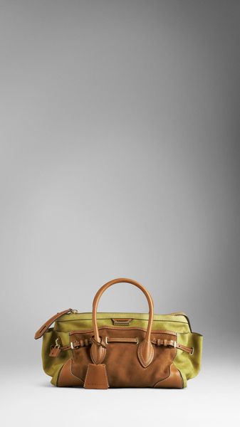 Burberry Large Nubuck Tote Bag - Lyst
