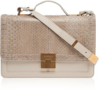 Elie Saab Calfskin and Python Medium Satchel - Lyst