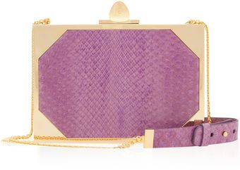 Elie Saab Python Shell Gold Frame Clutch - Lyst