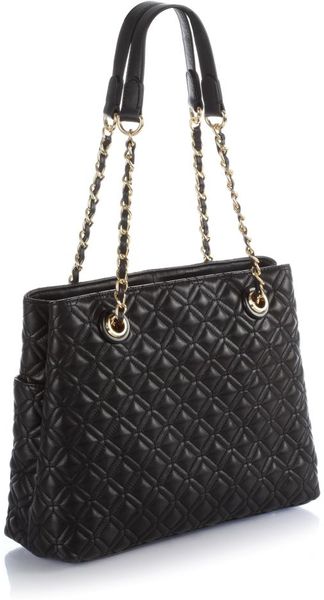 Guess Quilted Leather Tote Bag in Black | Lyst