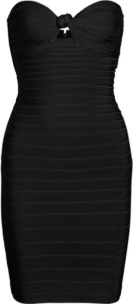 Hervé Léger Strapless Bandage Mini Dress - Lyst