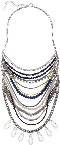 Martine Wester Freedom Multi Row Chain Bead Statement Necklace - Lyst