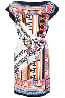 MSGM Aztec Print Silk Dress - Lyst