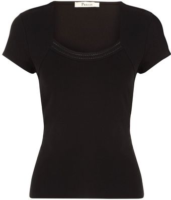 Precis Petite Black Shrug Style Jersey Top - Lyst