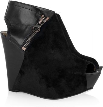 Sam Edelman Wynn Suede and Leather Wedge Sandals - Lyst