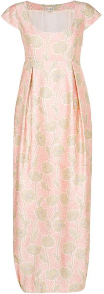 Suno Pastel Peonies Empire Line Dress - Lyst