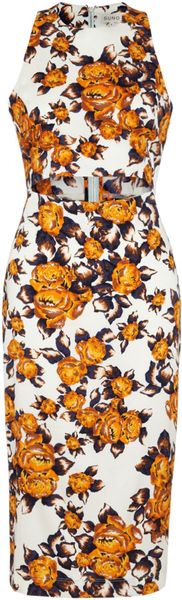 Suno Static Flowers Cut-Out Dress - Lyst