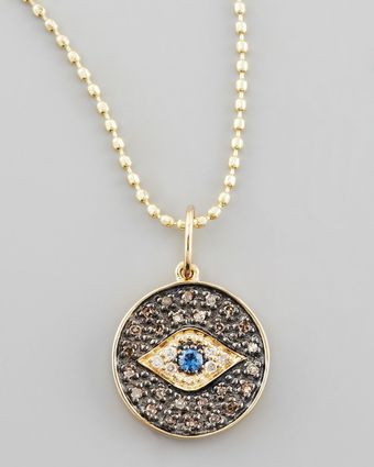 Sydney Evan Small Diamond Evil Eye Medallion Necklace - Lyst