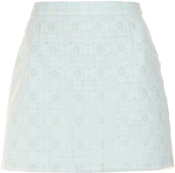 Topshop Mint Mesh Overlay Mini Skirt - Lyst