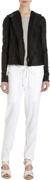 Vince Hooded Leather Jacket - Lyst