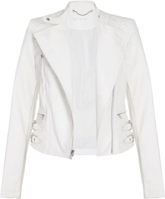 Yigal Azrouel Optic White Snake Leather Jacket - Lyst