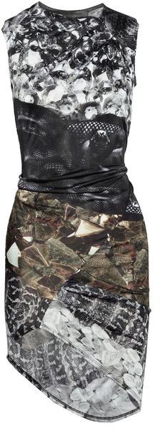 Aminaka Wilmont Printed Draped Satin-Jersey Dress - Lyst