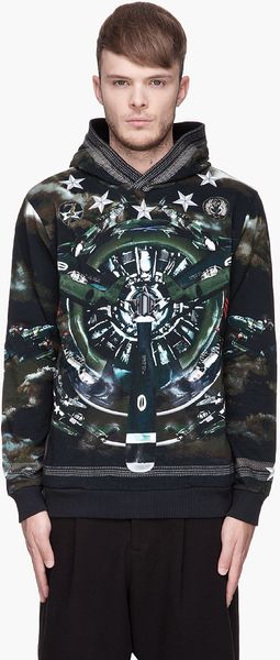 Givenchy Green and Blue Precolairplane Hoodie - Lyst