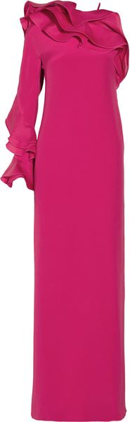 Gucci Ruffled Silk-Cady and Silk-Broadcloth Gown - Lyst