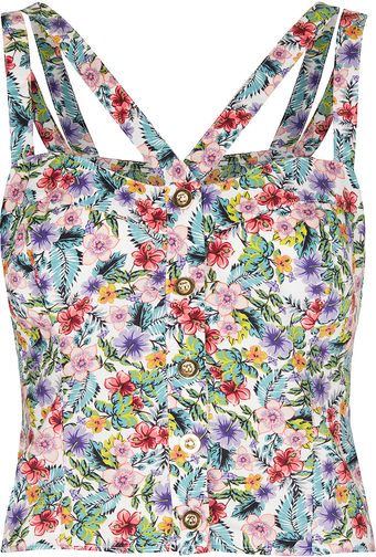 Topshop Multi Floral Print Suntop - Lyst