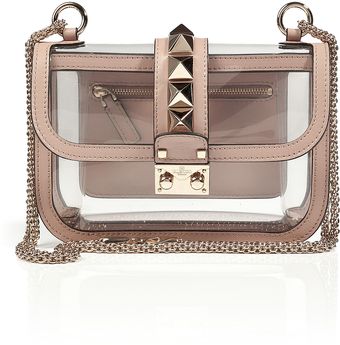 Valentino Leatherpvc Rockstud Shoulder Bag - Lyst