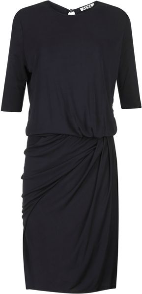 Acne Navy Pim Draped Jersey Dress - Lyst
