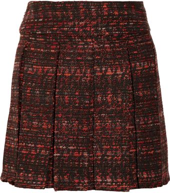 Alice + Olivia Houston Pleated Tweed Skirt - Lyst