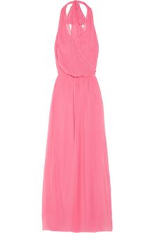 Alice + Olivia Silk-Crepe Wrap-Effect Maxi Dress - Lyst