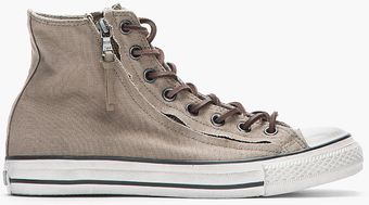 Converse Dusty Brown Chuck Taylor All Star Double Zip Duck Canvas Hitops - Lyst