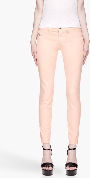 Diesel Peach Pink Twill Livier-Ankle Jeans - Lyst