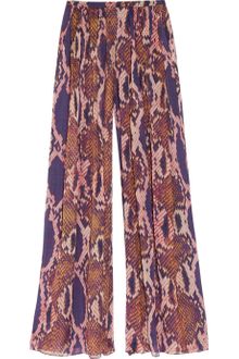 Matthew Williamson Python Print Silk Chiffon Palazzo Pants - Lyst