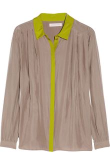 Matthew Williamson Pleated Brushedsilk Shirt - Lyst