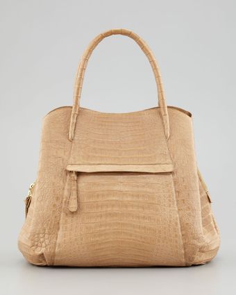 Nancy Gonzalez Crocodile Northsouth Trapezoidal Tote Bag Camel - Lyst