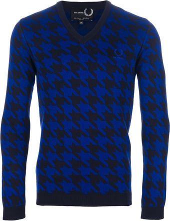 Raf Simons Houndstooth Knit Sweater - Lyst