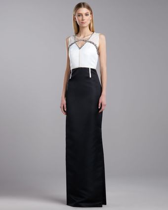 St. John Collection Duchesse Beaded neck Gown - Lyst