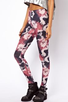 ASOS Collection Leggings in Black and Pink Tie Dye - Lyst