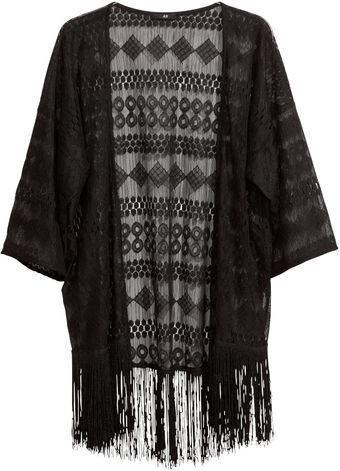 H&M Lace Kimonostyle Cardigan - Lyst