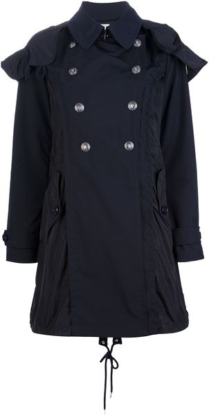 Moncler Hooded Flared Trench - Lyst