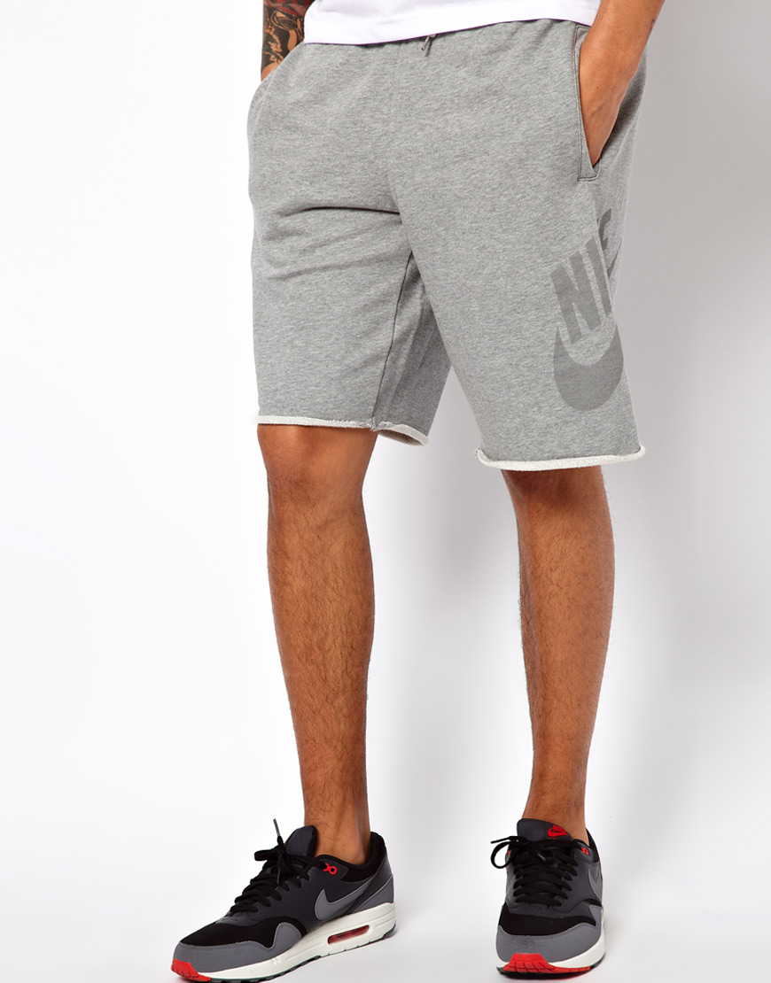 Nike Sweat Shorts with Retro Logo in Gray for Men (063dkgreyheather) | Lyst
