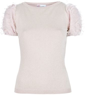 RED Valentino Shimmer Knit Top - Lyst