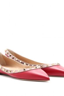 Valentino Leather Rockstud Ballerinas - Lyst
