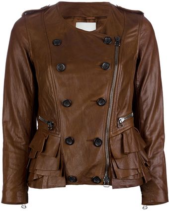 3.1 Phillip Lim Double Breasted Leather Jacket - Lyst