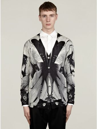 Alexander McQueen Mens Dragon Fly Print Cardigan - Lyst