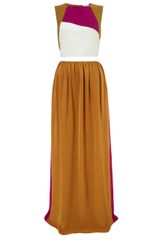 Barbara Casasola Colour Block Silk Two Piece Dress