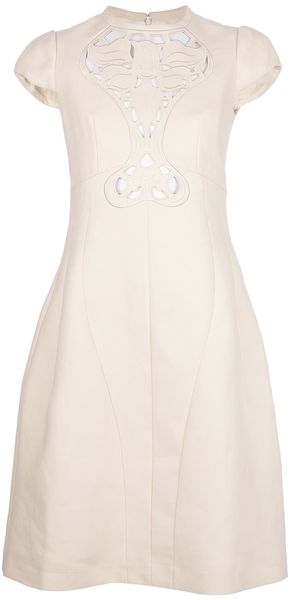 Carven Flared Cutout Dress - Lyst