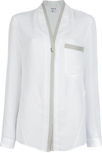 Helmut Lang V- Neck Blouse - Lyst