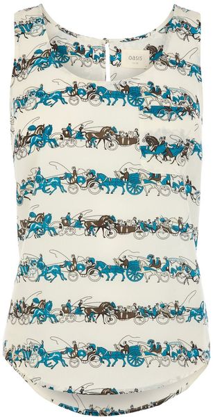 Oasis Horse and Carriage Stripe Vest - Lyst