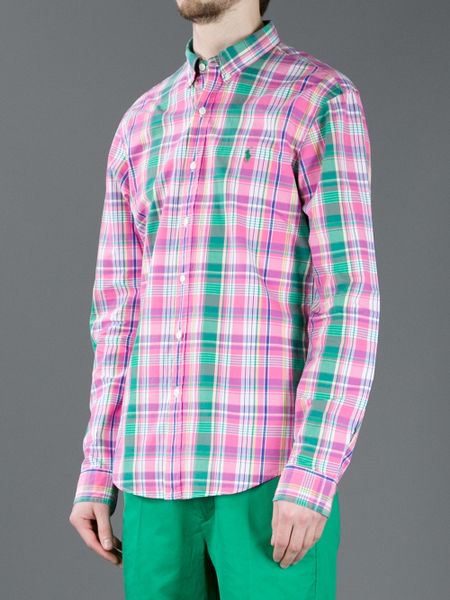 ralph lauren pink plaid shirt