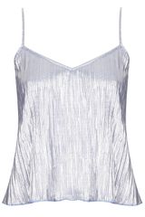 Topshop Metallic Pleat Cami