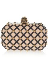 Alexander McQueen The Skull Studded Lattice Leather Clutch