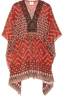 Anna Sui Printed Silk Chiffon Kaftan - Lyst