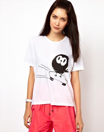 Lulu & Co Tee with Skateboarding Owl - Lyst
