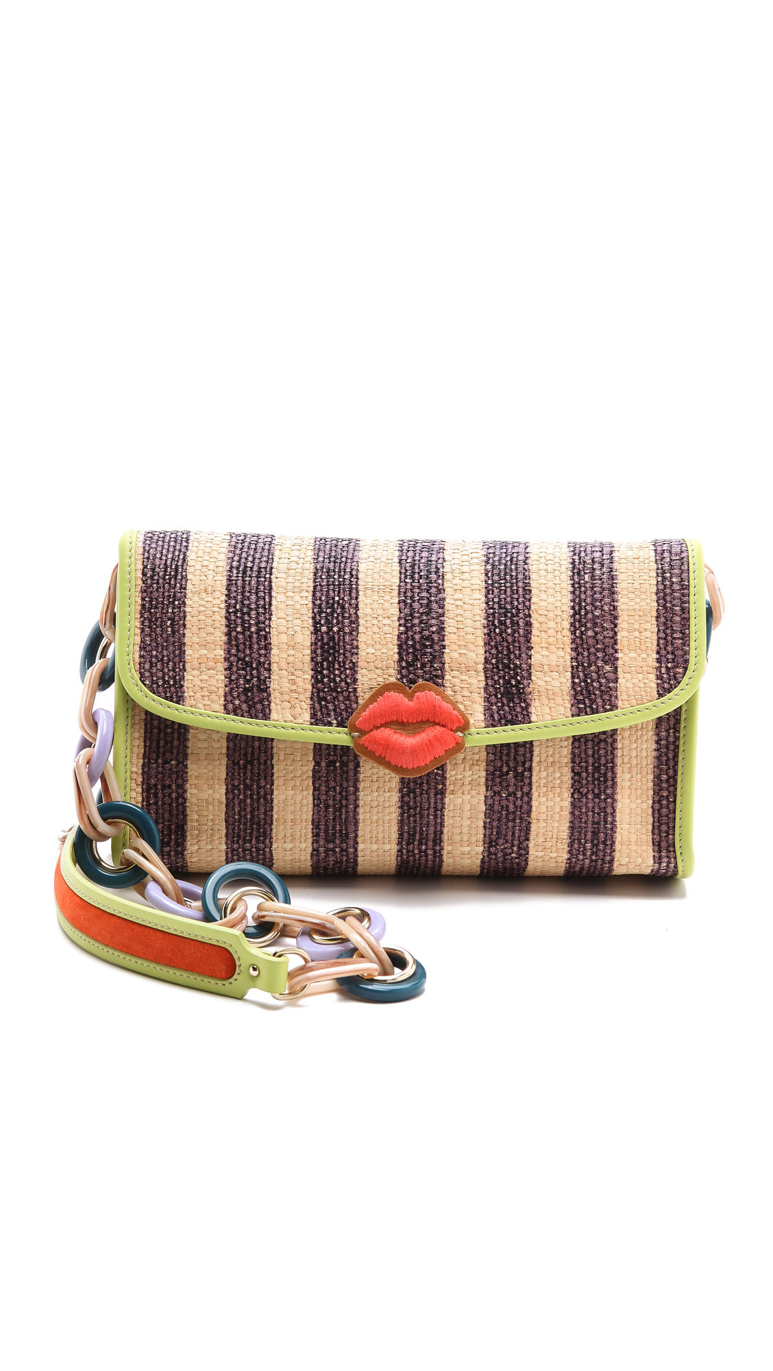 M Missoni Raffia Stripe Shoulder Bag in Multicolor Lyst