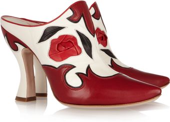 Miu Miu Western Leather Mules - Lyst